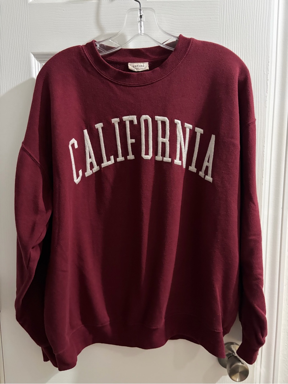 Reflex Burgundy Crewneck Sweatshirt with White Label